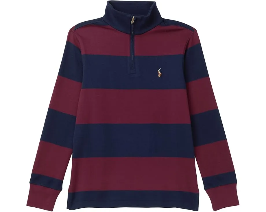Поло с капюшоном в полоску из хлопкового интерлока Polo Ralph Lauren Kids для детей