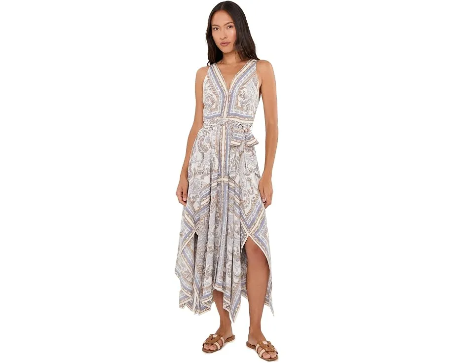 Petite Paisley Georgette Handkerchief-Hem Dress