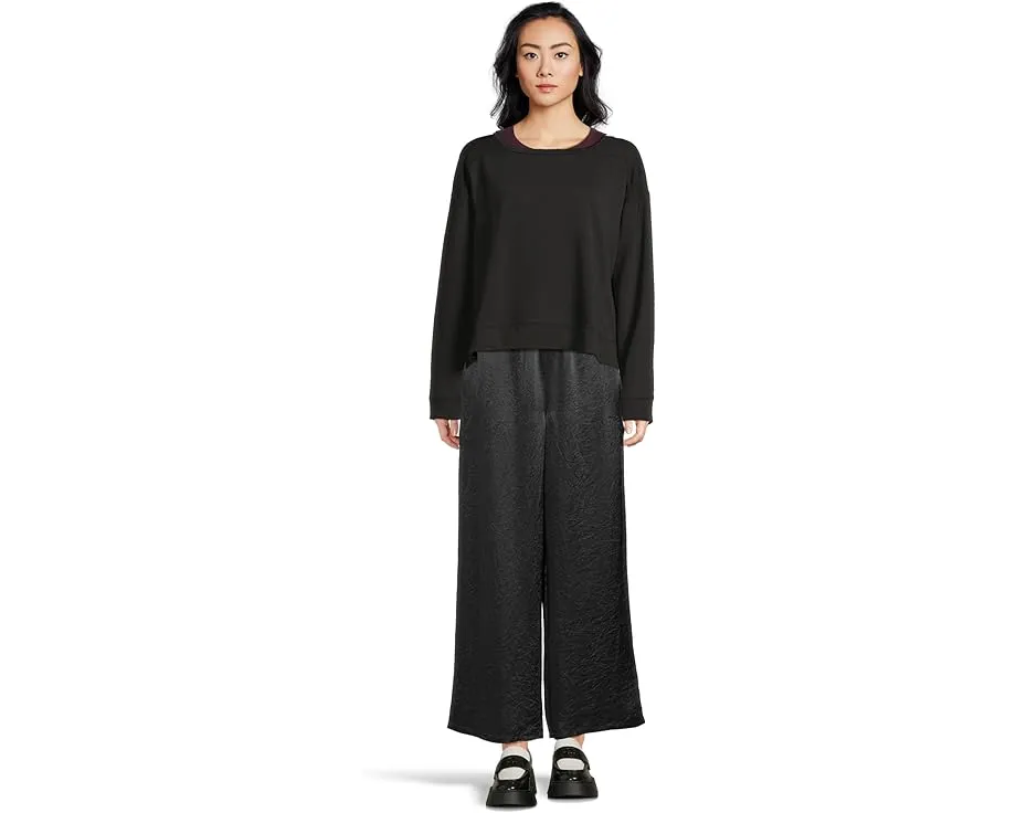 Широкие брюки Eileen Fisher до щиколотки из текстурированного атласа