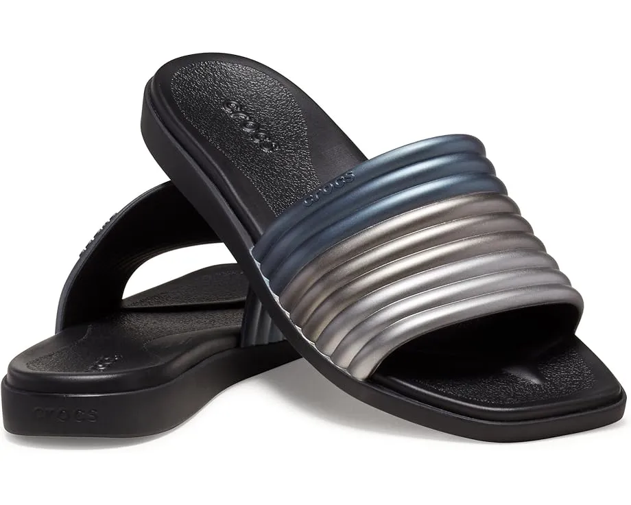 Сандалии-слипоны Crocs Miami с квадратным носком и ребристым ремешком