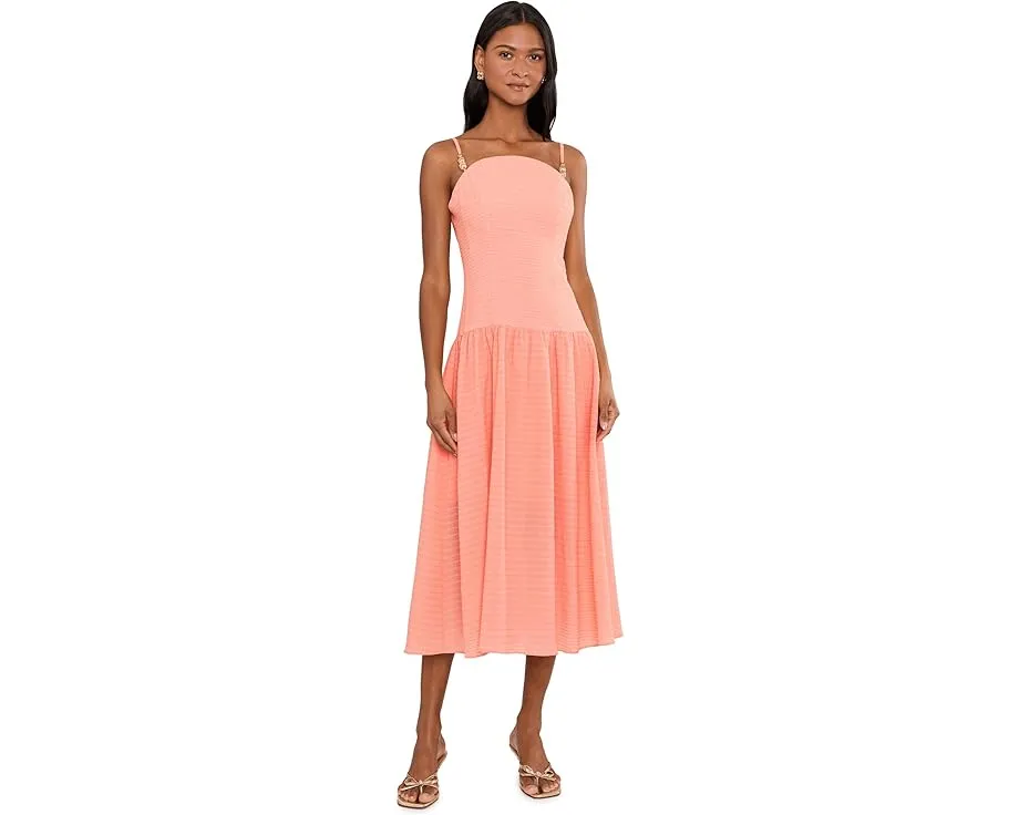 Саржевое миди-платье Adrianna Papell Seersucker Midi Dress