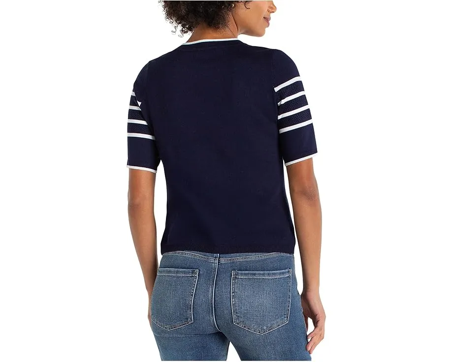 Свитер Liverpool Los Angeles с коротким рукавом и круглой горловиной в полоску