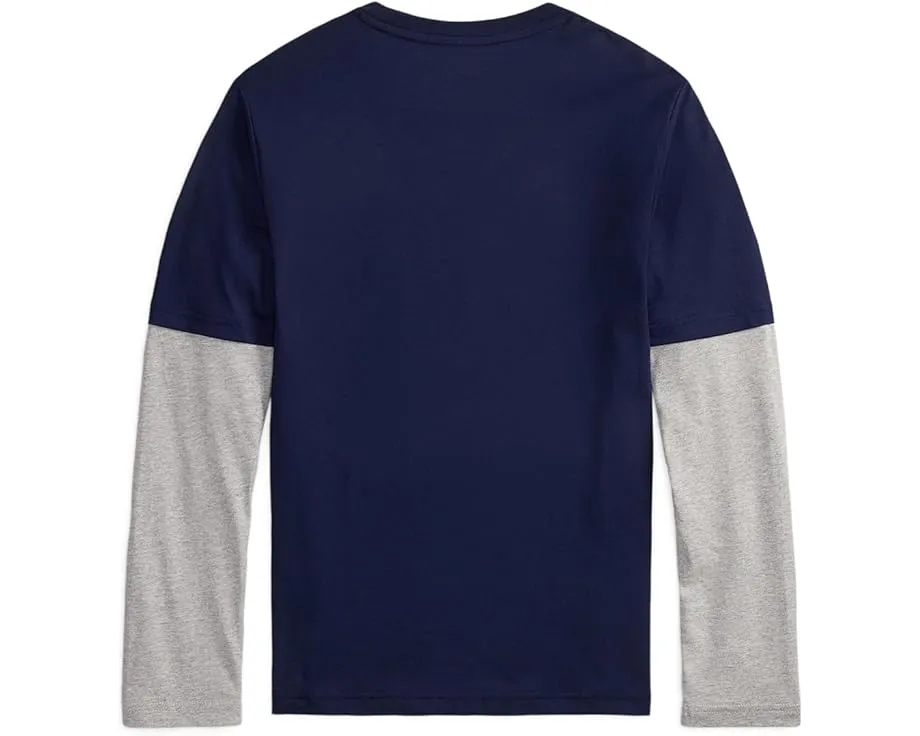 Футболка Polo Ralph Lauren Kids с логотипом и эффектом наслоения для детей постарше