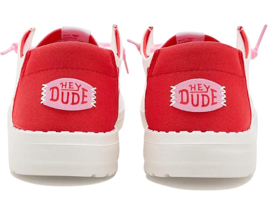 Hey Dude Kids Wendy Embroidered Hearts ботинки с вышитыми сердцами