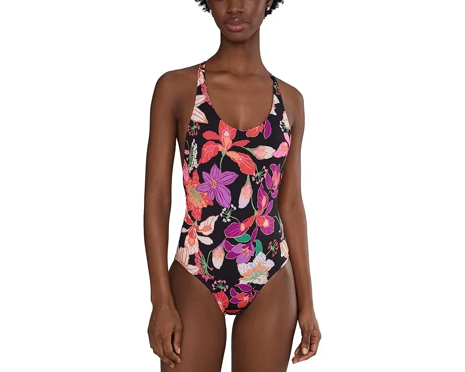 Цельный купальник Nike Hot House Floral с перекрестными бретелями