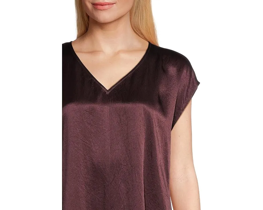 Eileen Fisher платье из текстурированного сатина с V-образным вырезом