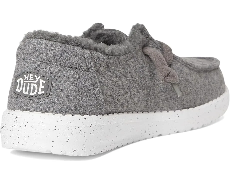 Детские лоферы Hey Dude Kids Wendy Wool Cozy из шерсти с искусственным мехом