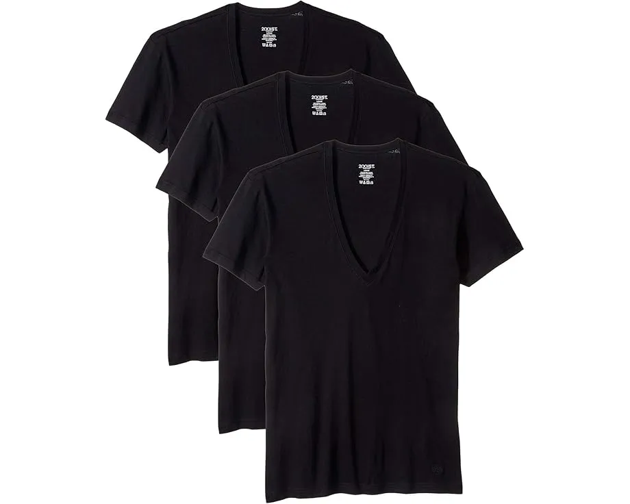 Набор из 3 футболок 2(X)IST Essential Slim Fit с глубоким V-вырезом