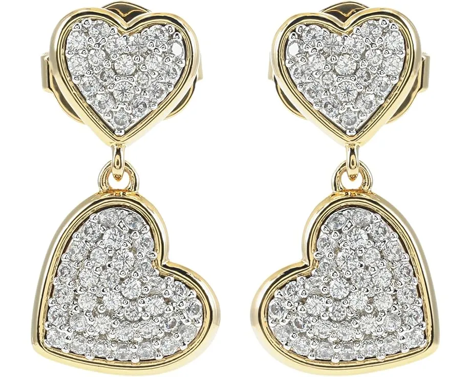 Серьги-пусеты Kate Spade New York Heart Pave Drop с кубическим цирконием