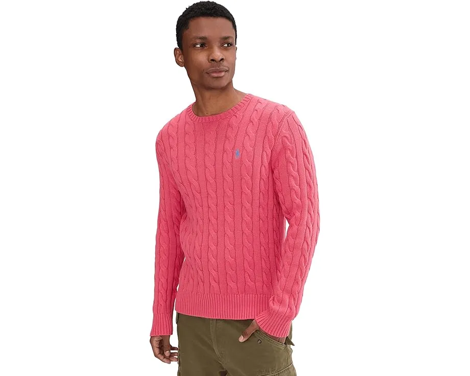Свитер Polo Ralph Lauren с косой вязкой из хлопка и круглой горловиной