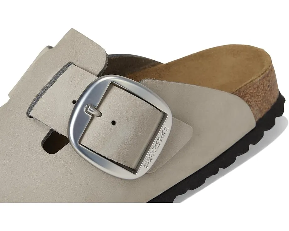 Клоги Birkenstock Boston Big Buckle из нубука с пробковой стелькой