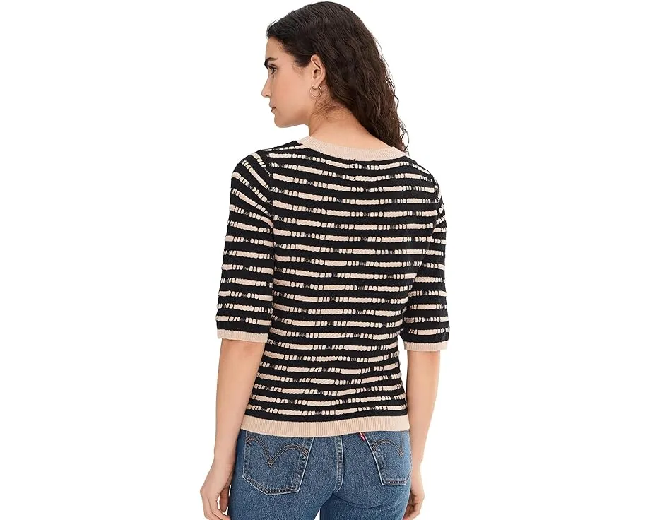 Свитер NIC+ZOE Atelier с контрастной отделкой и укороченным рукавом