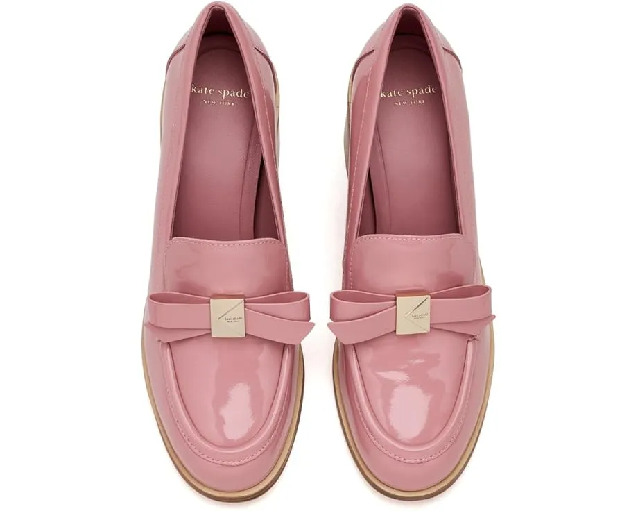 Kate Spade New York лоферы на каблуке Deco Bow из гладкой кожи