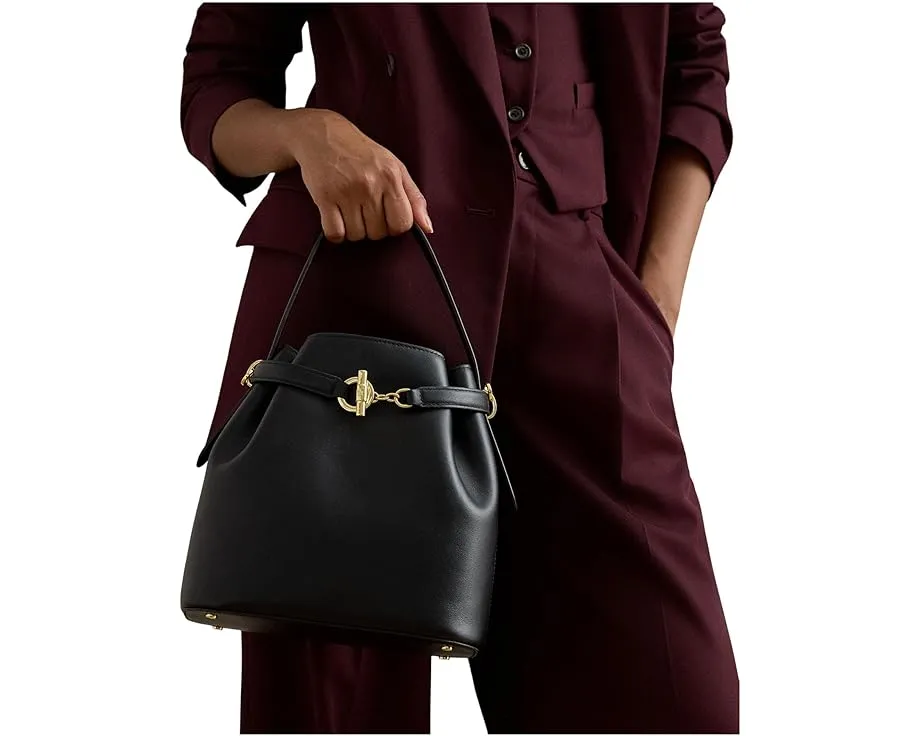 Сумка-ведро Lauren Ralph Lauren из натуральной кожи Blaike среднего размера