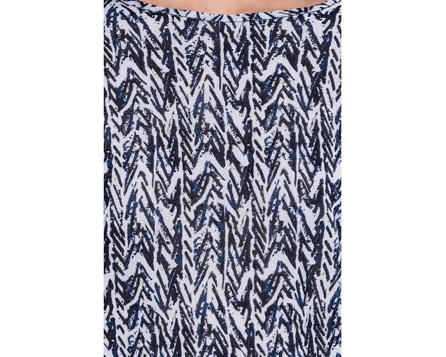 Свитер Indigo Crosshatch с батниковым кроем и линейным принтом NIC+ZOE