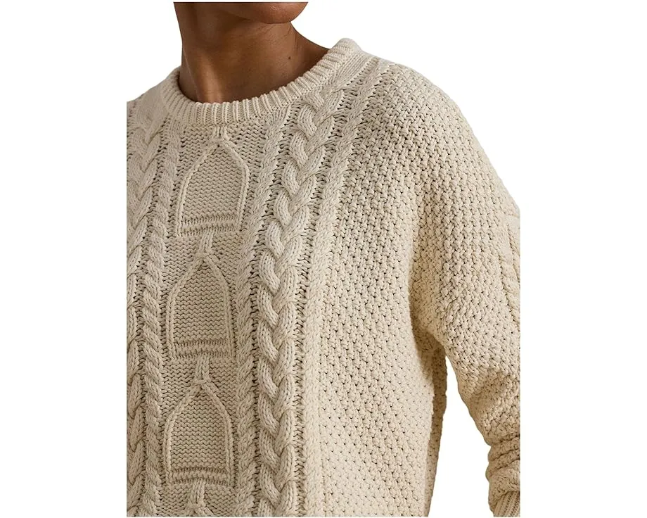 Свитер Lauren Ralph Lauren из хлопка крупной вязки с круглой горловиной