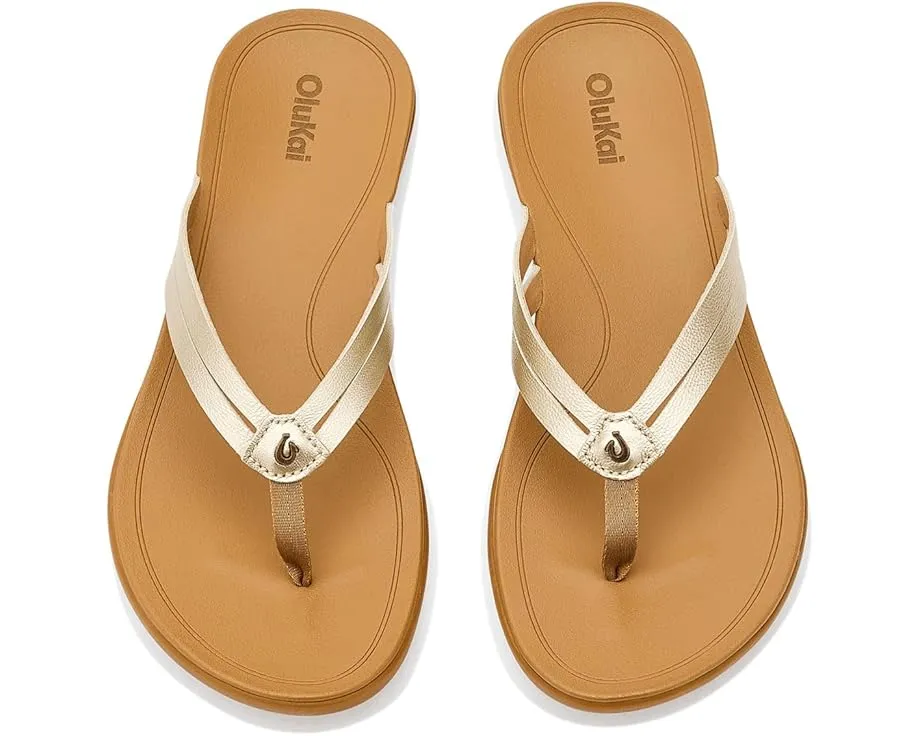 Кожаные сандалии Ho'opio Hui с нейлоновой перемычкой и легкой стелькой OluKai