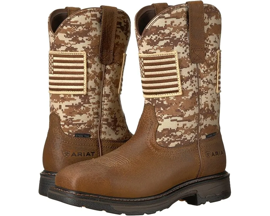 Рабочие ботинки Ariat Workhog Patriot с защитным стальным носком и квадратным мысом