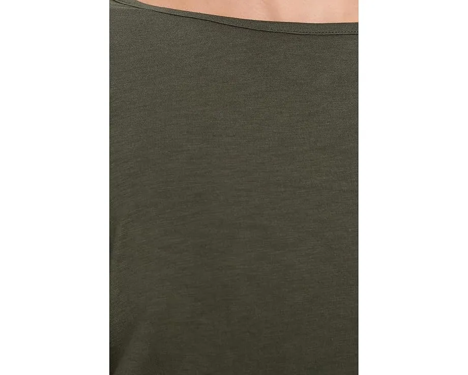 Длинный рукав Madewell Side Ruched Slub с боковыми сборками и прямым подолом