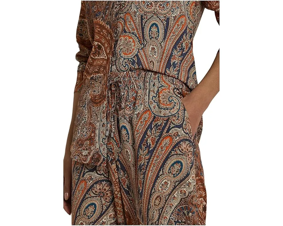 Широкие брюки Lauren Ralph Lauren с принтом пейсли из крепа