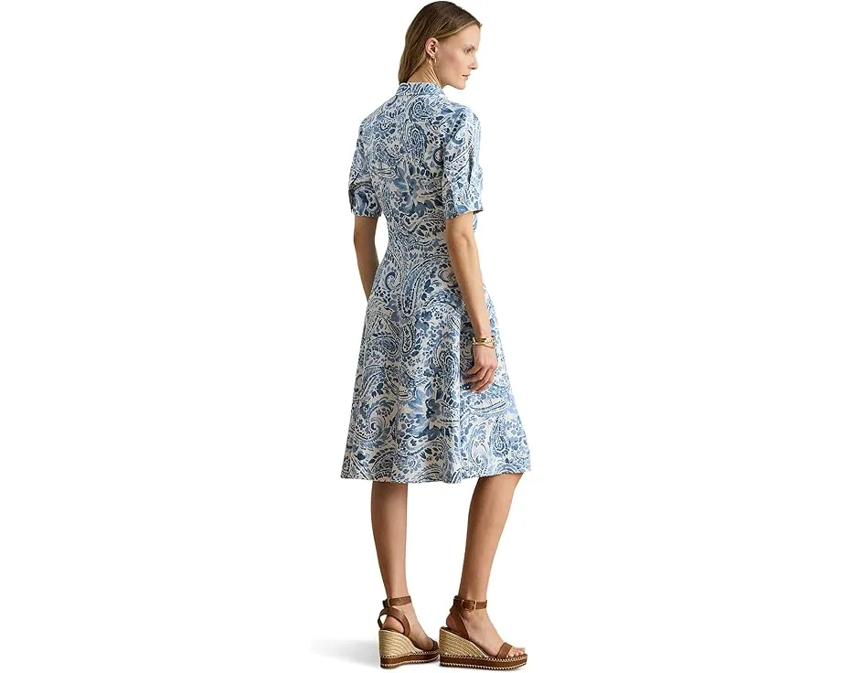Платье-рубашка Льняное с поясом и пайсли Paisley Tie-Front Lauren Ralph Lauren