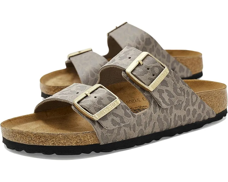 Сандалии Birkenstock Arizona с леопардовым принтом и пробковой стелькой