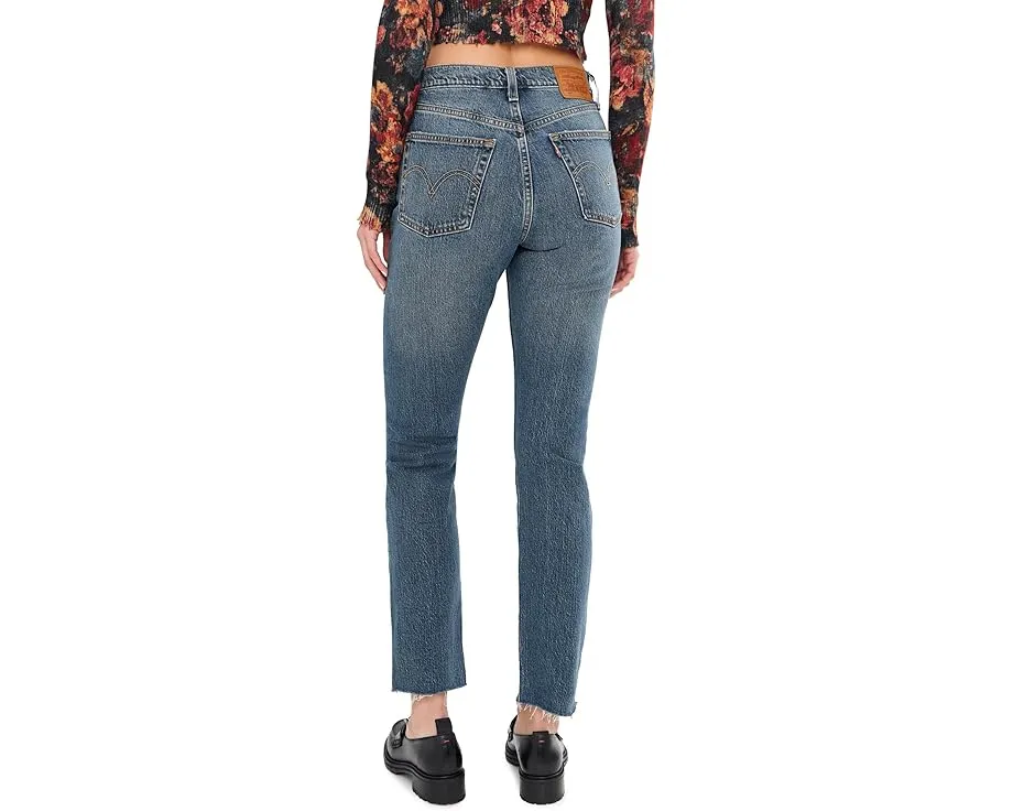 Джинсы Levi's 501 Jeans прямого кроя из жесткого денима с высокой посадкой и потертостями