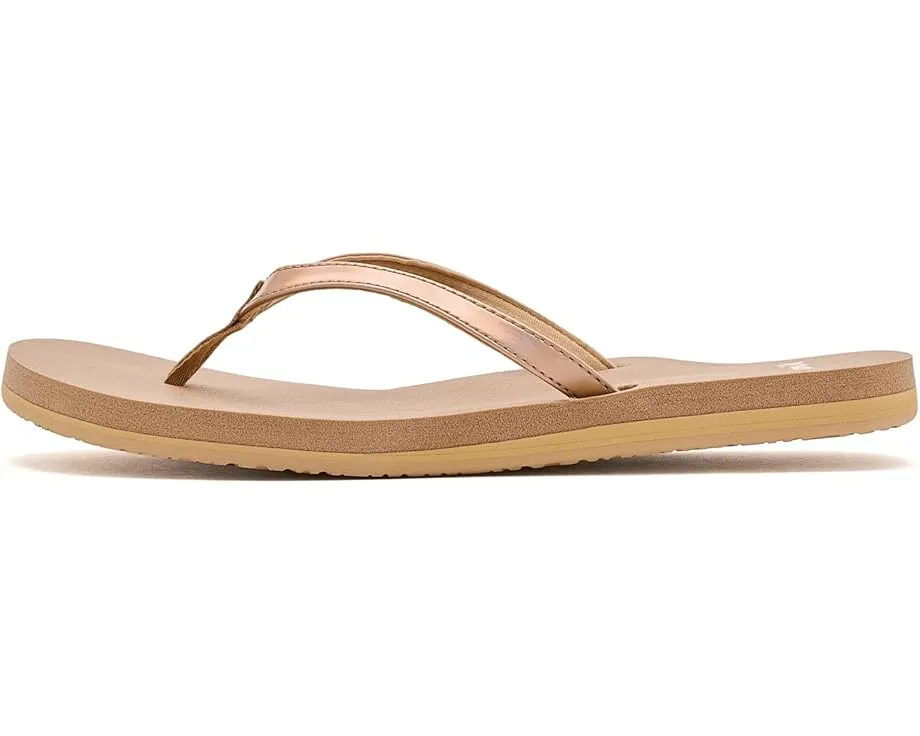 Сланцы Sanuk Yoga Joy II Iridescent с металлическим верхом и стелькой из пены с эффектом памяти
