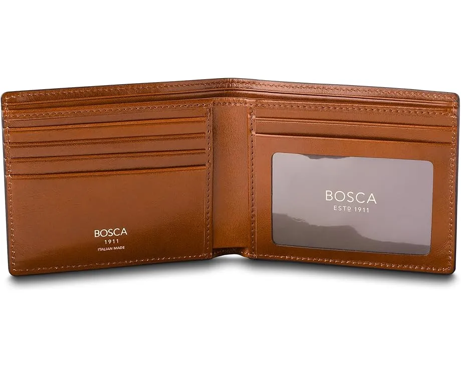 Bosca Roma Italia кожаный кошелек-бифолд с окошком для удостоверения