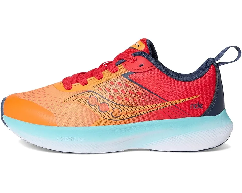Детские кроссовки Saucony Ride KDZ с амортизацией PWRRUN и петлей на пятке
