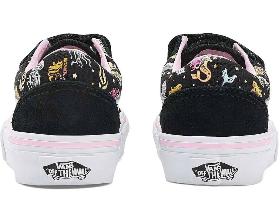 Кроссовки Vans Kids Old Skool V с блестками и застежками на липучках