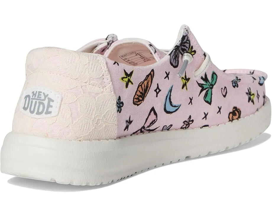 Детские слипоны Hey Dude Kids Wendy Darlin с текстильным верхом и принтом