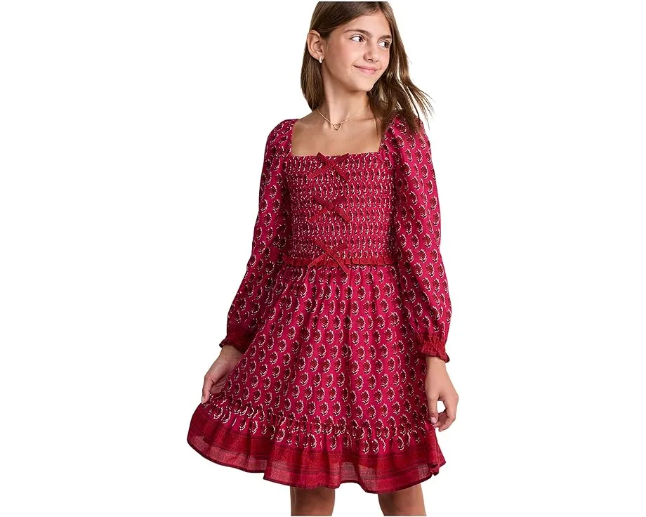 Vineyard Vines Kids платье Lena с буфами и рюшами на подоле