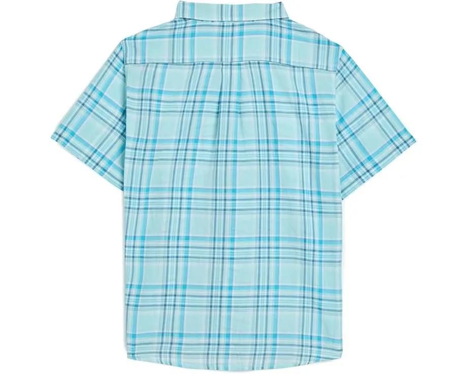 Детская рубашка Vineyard Vines Bungalow Plaid из хлопка с коротким рукавом
