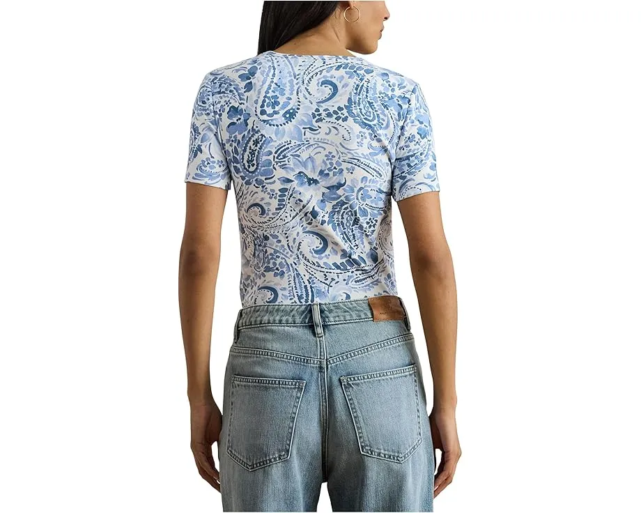 Paisley Stretch Cotton Crewneck Tee