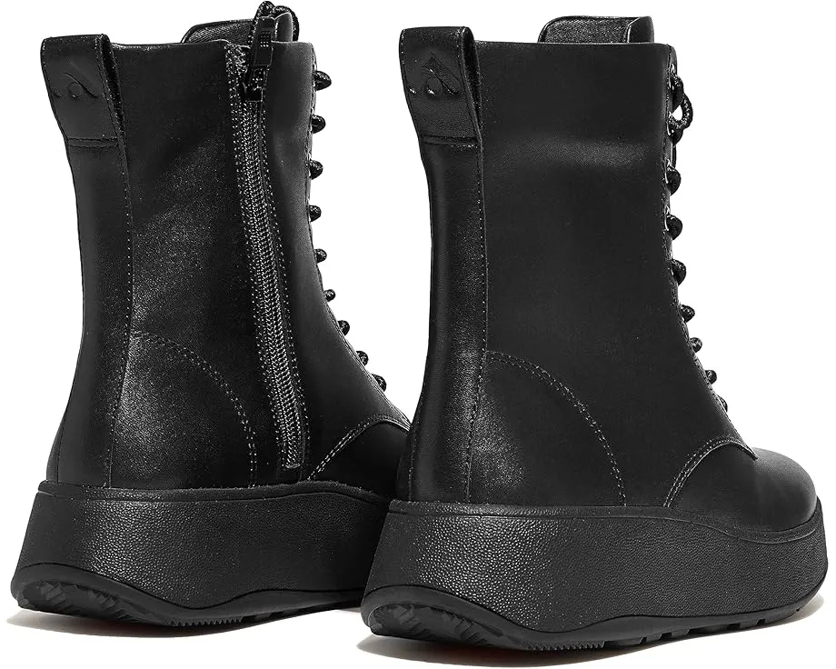 Ботильоны FitFlop F-Mode на шнуровке и платформе из кожи