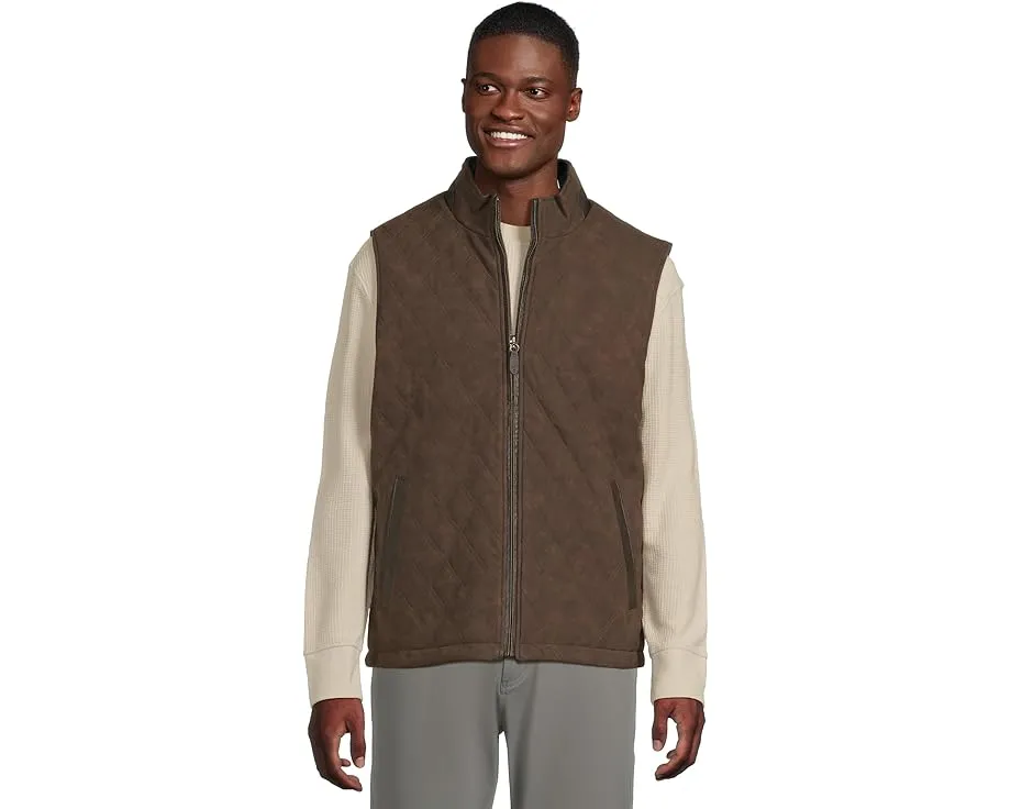 Johnston & Murphy жилет Upton Reversible с двумя сторонами: стеганая искусственная кожа и трикотаж