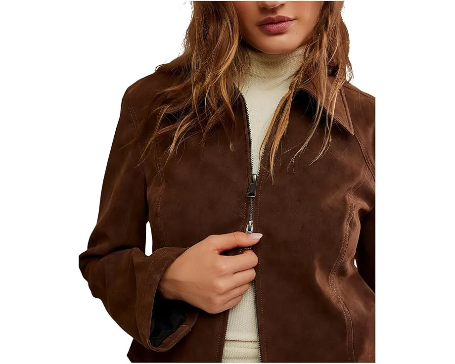 Куртка Free People River Vegan укороченная с двухсторонней молнией