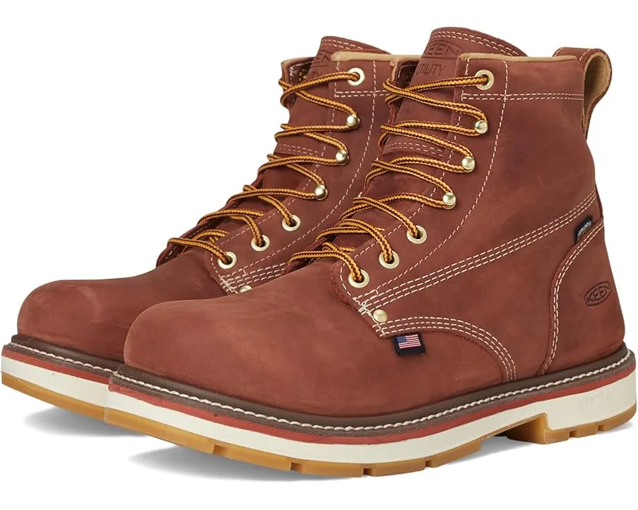 Водонепроницаемые рабочие ботинки KEEN Utility Liberty 6 дюймов с каблуком 90° и кожаным верхом