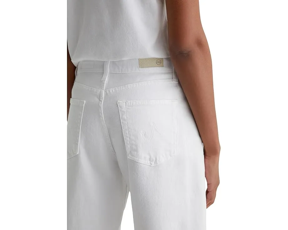 Белые джинсы AG Jeans Hattie с высокой посадкой и бочкообразным кроем