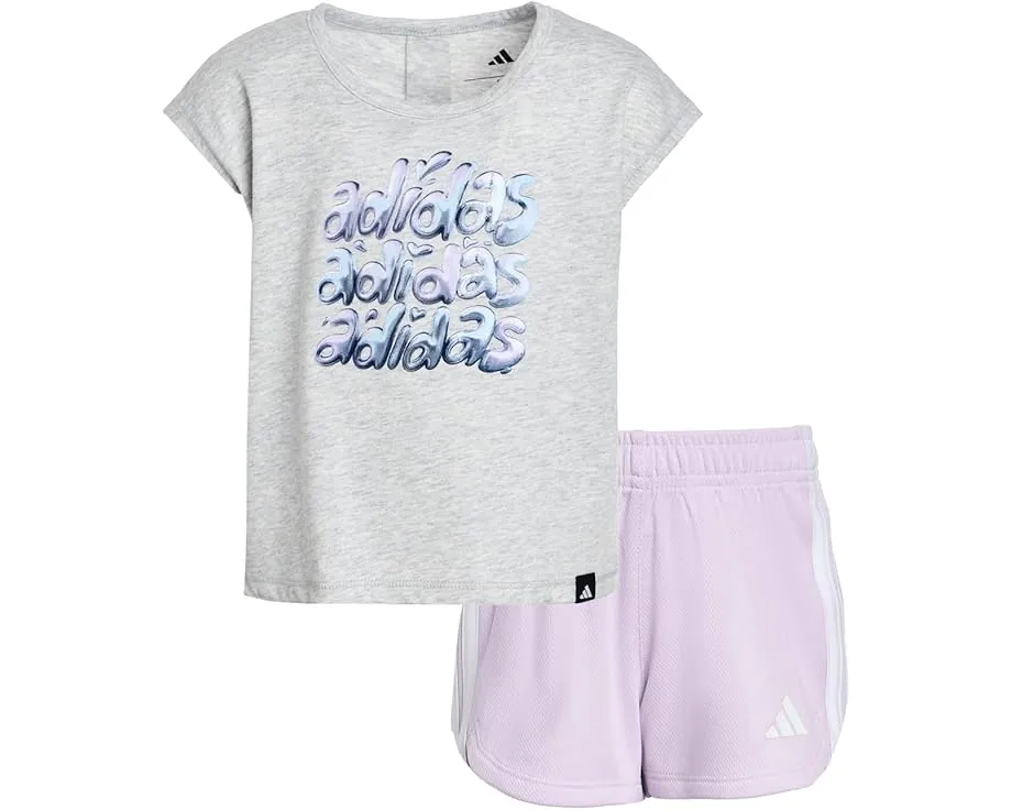 Детский комплект adidas Kids: футболка со складкой сзади и сетчатые шорты