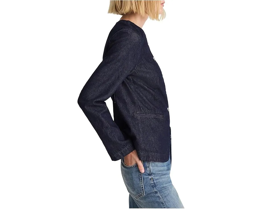 Жакет Madewell Collarless Jacket In Rinse без воротника с карманами