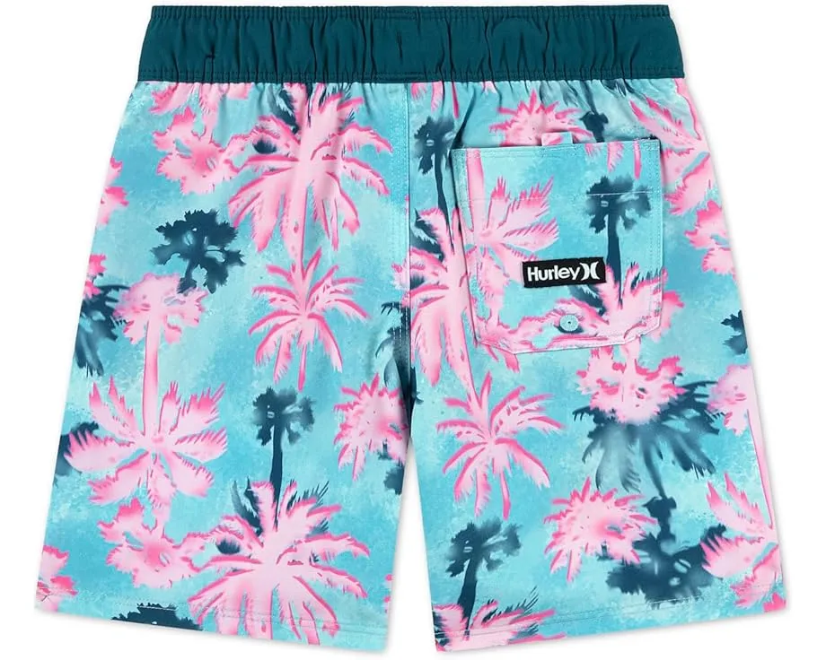 Шорты Hurley Kids Pop Color Palm Pull-On Swim Trunks с принтом пальм