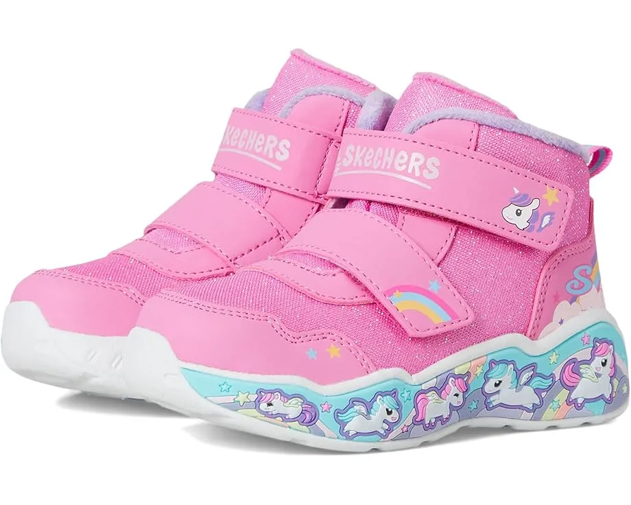 Обувь SKECHERS KIDS Play Scene Cozy Theme с искусственным мехом и ремешками на липучке