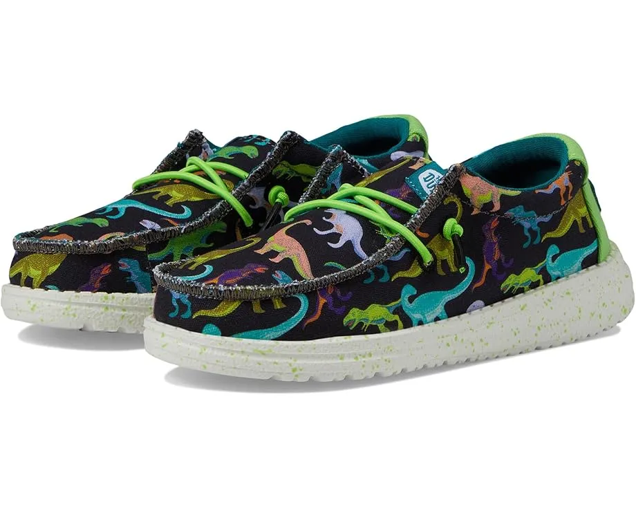 Детские лоферы Hey Dude Wally Dino для малышей с эластичными шнурками