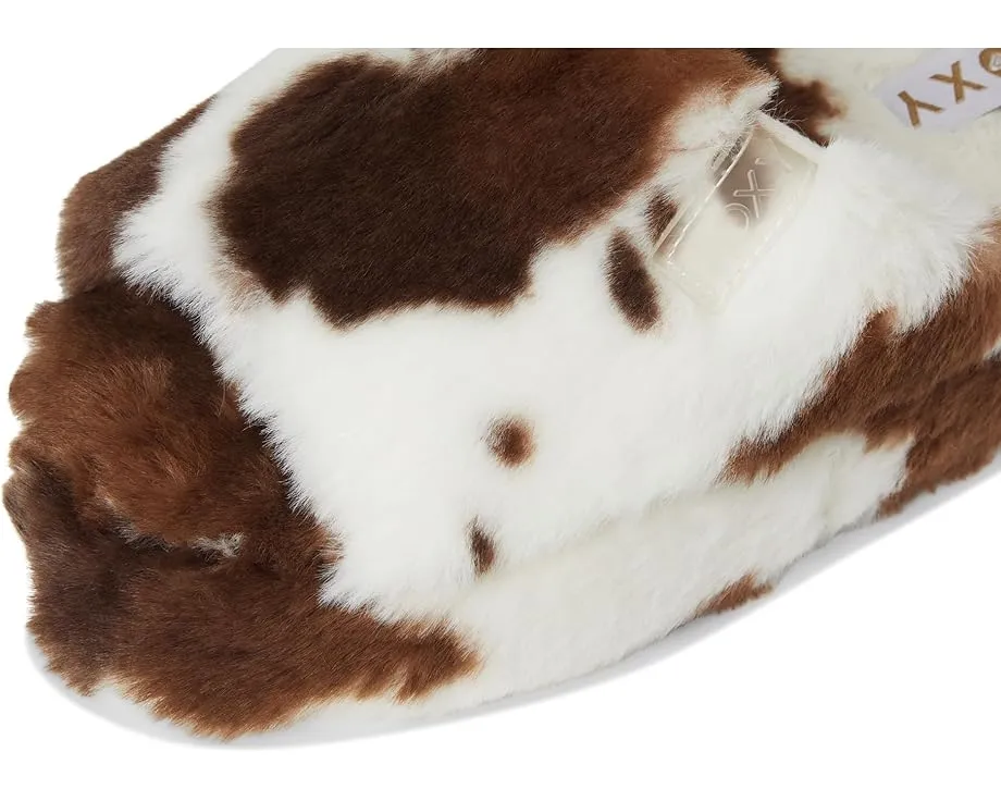 Тапочки Roxy Sloane с принтом под корову и мягкой стелькой