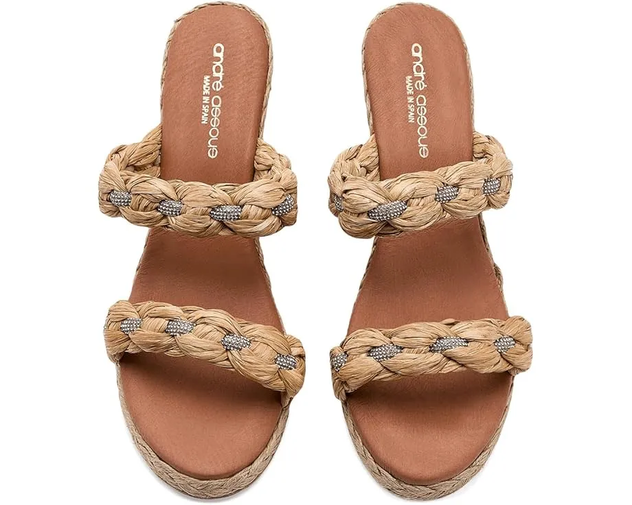 Босоножки Andre Assous Nolita Raffia на платформе из рафии с клиновидным каблуком