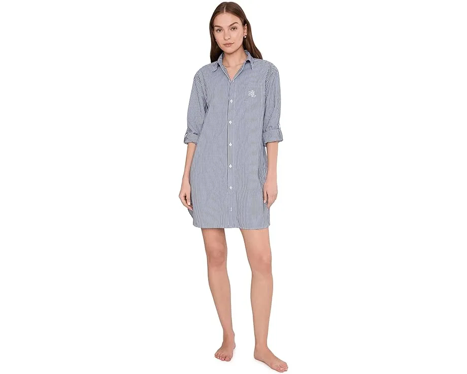Ночная сорочка Long Sleeve Roll Tab His Shirt с цветочным принтом Lauren Ralph Lauren