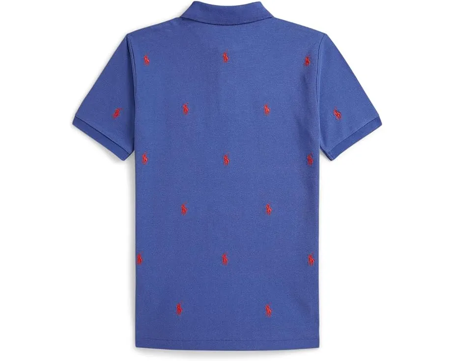 Поло Polo Ralph Lauren Kids из хлопковой сетки с вышитым пони