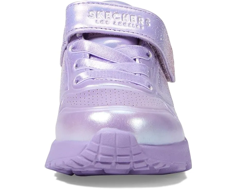Детские туфли Skechers Uno Lite с блестками и застежкой на липучке